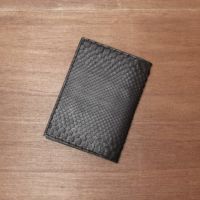 レザーブックカバー 文庫本サイズ ブラックパイソン（ヘビ革