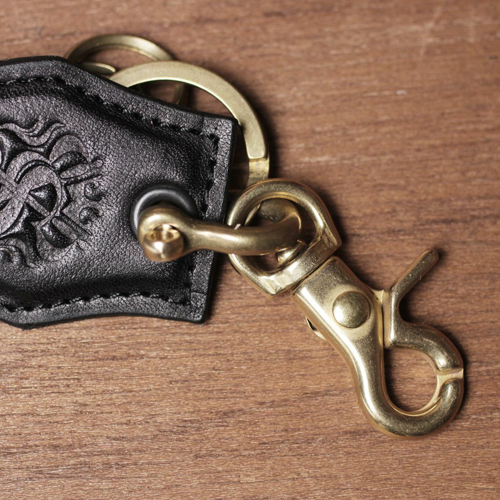 メンズ キーホルダー キーリング レザー 本革 コンパクト アクセサリー