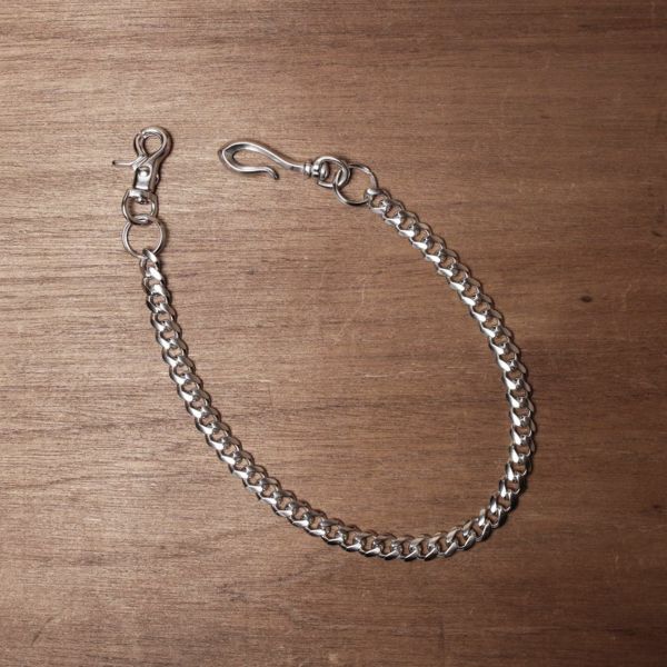 ウォレット チェーン 真鍮 ブラス シルバー メンズ 鎖