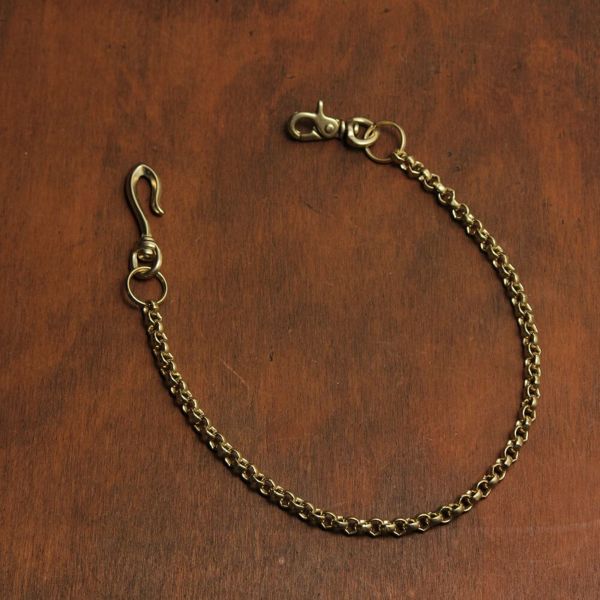 ウォレット チェーン 真鍮 ブラス ゴールド 細い メンズ 鎖