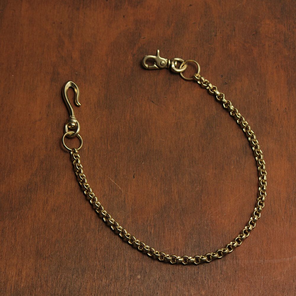 ウォレット チェーン 真鍮 ブラス ゴールド 細い メンズ 鎖