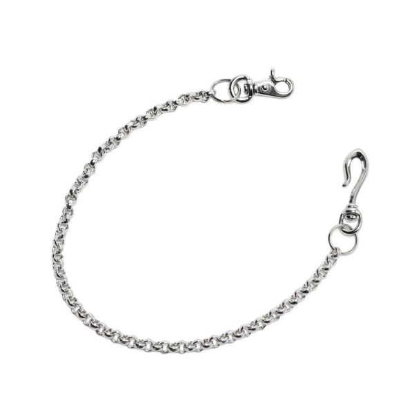 ウォレット チェーン 真鍮 ブラス シルバー 細い メンズ 鎖