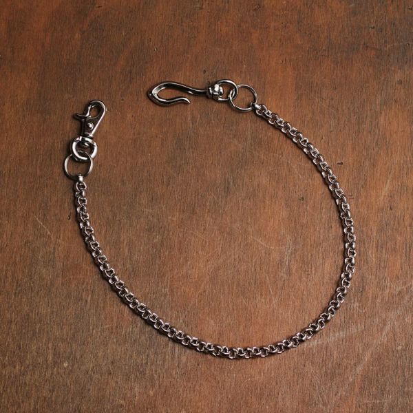 ウォレット チェーン 真鍮 ブラス シルバー 細い メンズ 鎖