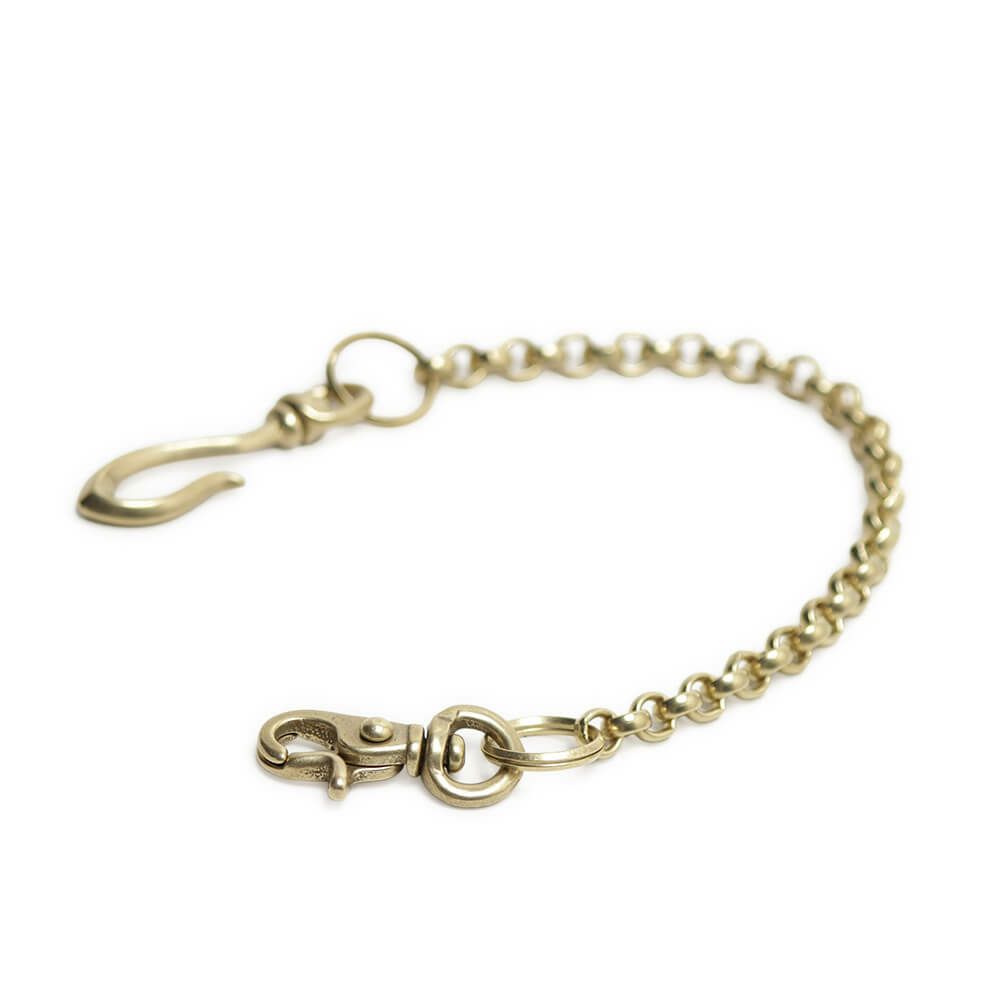 ショート ウォレット チェーン 真鍮 ブラス ゴールド 細い 短い メンズ 鎖