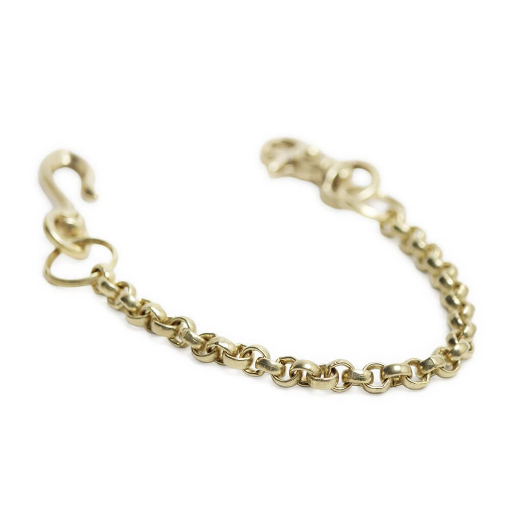 ショート ウォレット チェーン 真鍮 ブラス ゴールド 細い 短い メンズ 鎖