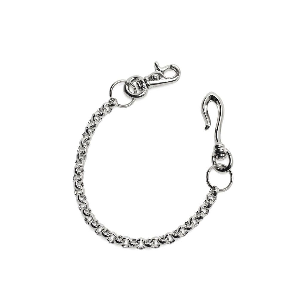 ショート ウォレット チェーン 真鍮 ブラス シルバー 細い 短い メンズ 鎖