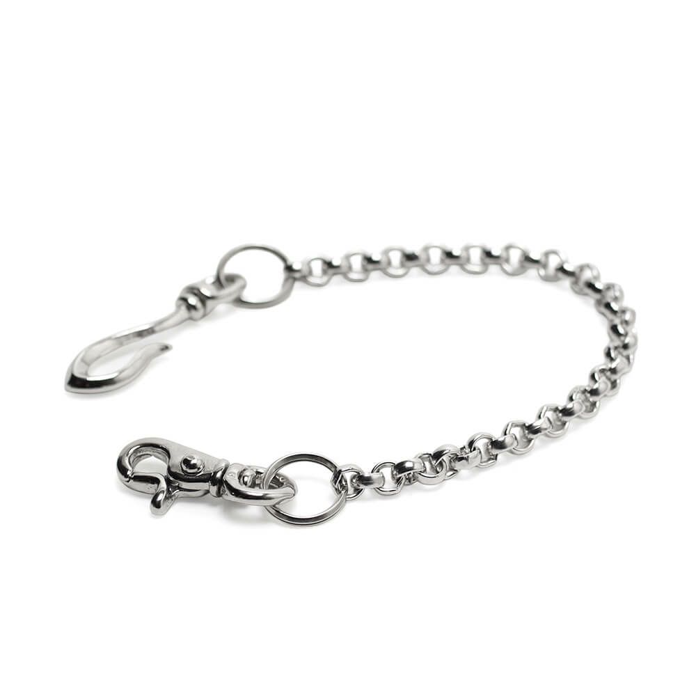 ショート ウォレット チェーン 真鍮 ブラス シルバー 細い 短い メンズ 鎖