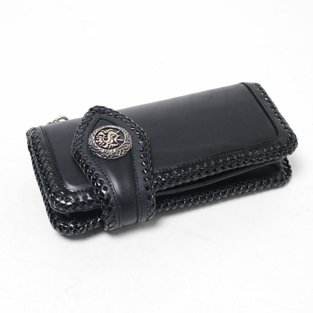 バイカーズ,ウォレット,レザー,革,財布,縁編み,コンチョ,ドロップハンドル,ライダース