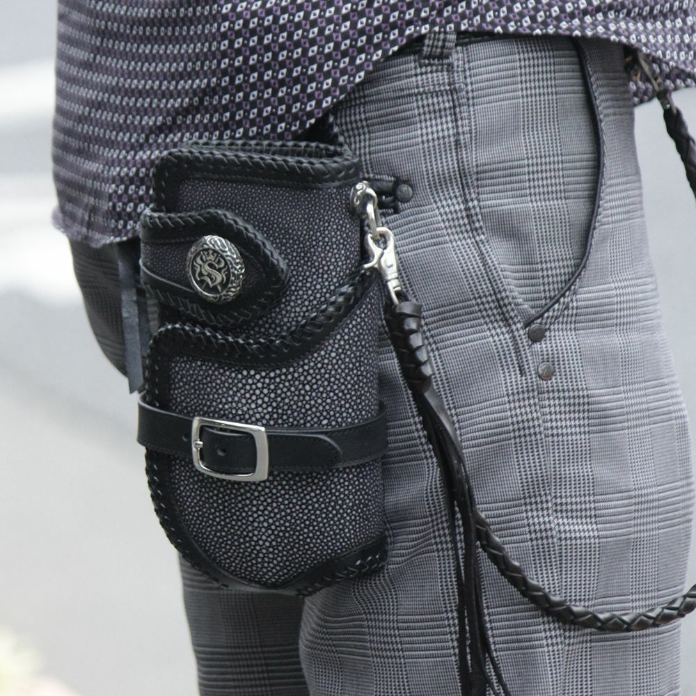 ウォレットホルダー,ウォレットケース,財布入れ,スティングレーレザー,エイ革,バイカー,バイク乗り,ライダース