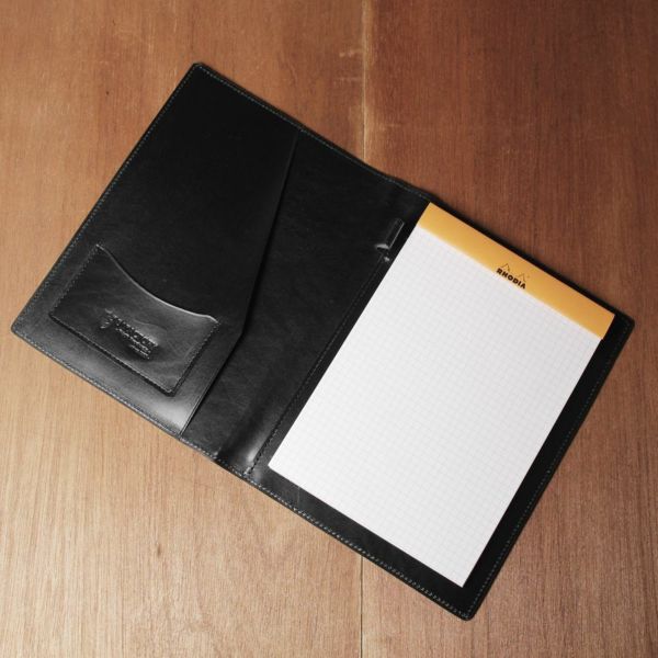 レザーブランドS'FACTORY「Rhodia レザーメモカバー No.16 A5サイズ カウレザー ブラック（牛革）」商品画像