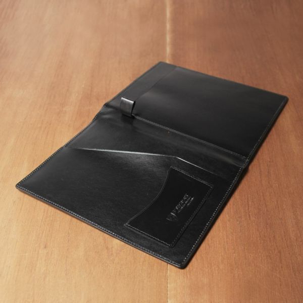 レザーブランドS'FACTORY「Rhodia レザーメモカバー No.16 A5サイズ カウレザー ブラック（牛革）」商品画像