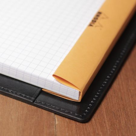 Rhodia レザーメモカバー No.16 A5サイズ カウレザー ブラック（牛革