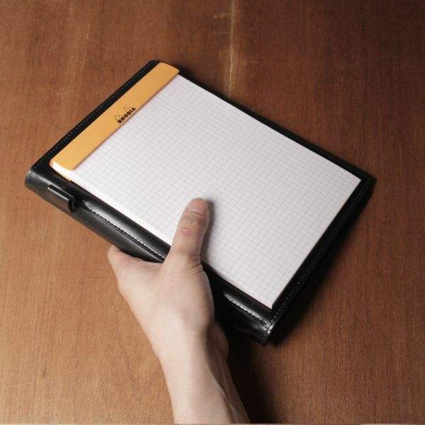 レザーブランドS'FACTORY「Rhodia レザーメモカバー No.16 A5サイズ カウレザー ブラック（牛革）」商品画像