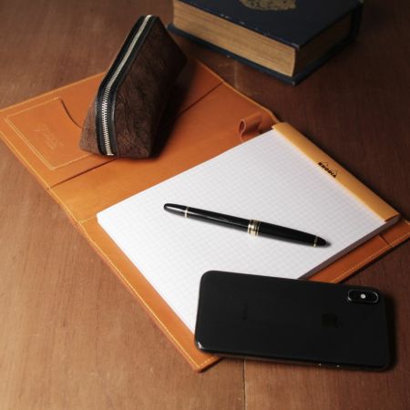 Rhodia レザーメモカバー No.16 A5サイズ カウレザー キャメル（牛革