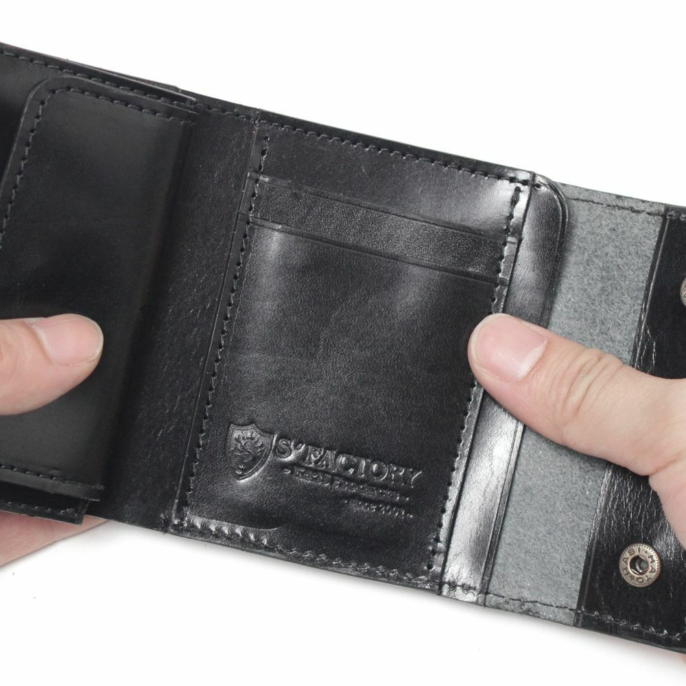 三つ折りミニウォレット シャーク（サメ革）│メンズ革小物通販 S'FACTORY