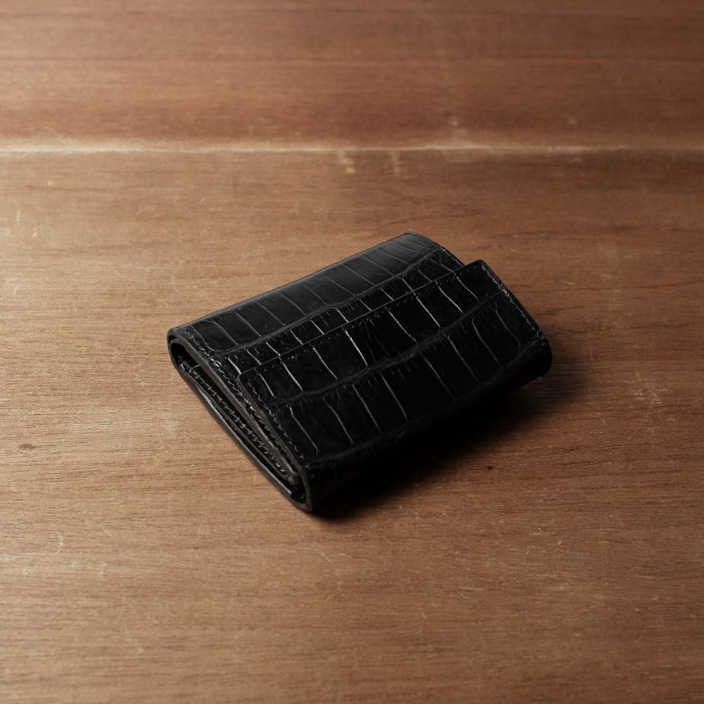 レザーブランドS'FACTORY「三つ折りミニウォレット クロコダイル（ワニ革）」商品画像