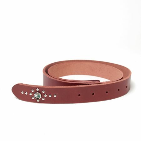 3cm幅 栃木レザー ジェムストーンベルト カウレザー レッド（牛革