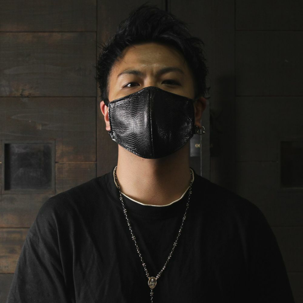 レザーカラスマスク リザード（トカゲ革）│メンズ革小物通販 S'FACTORY