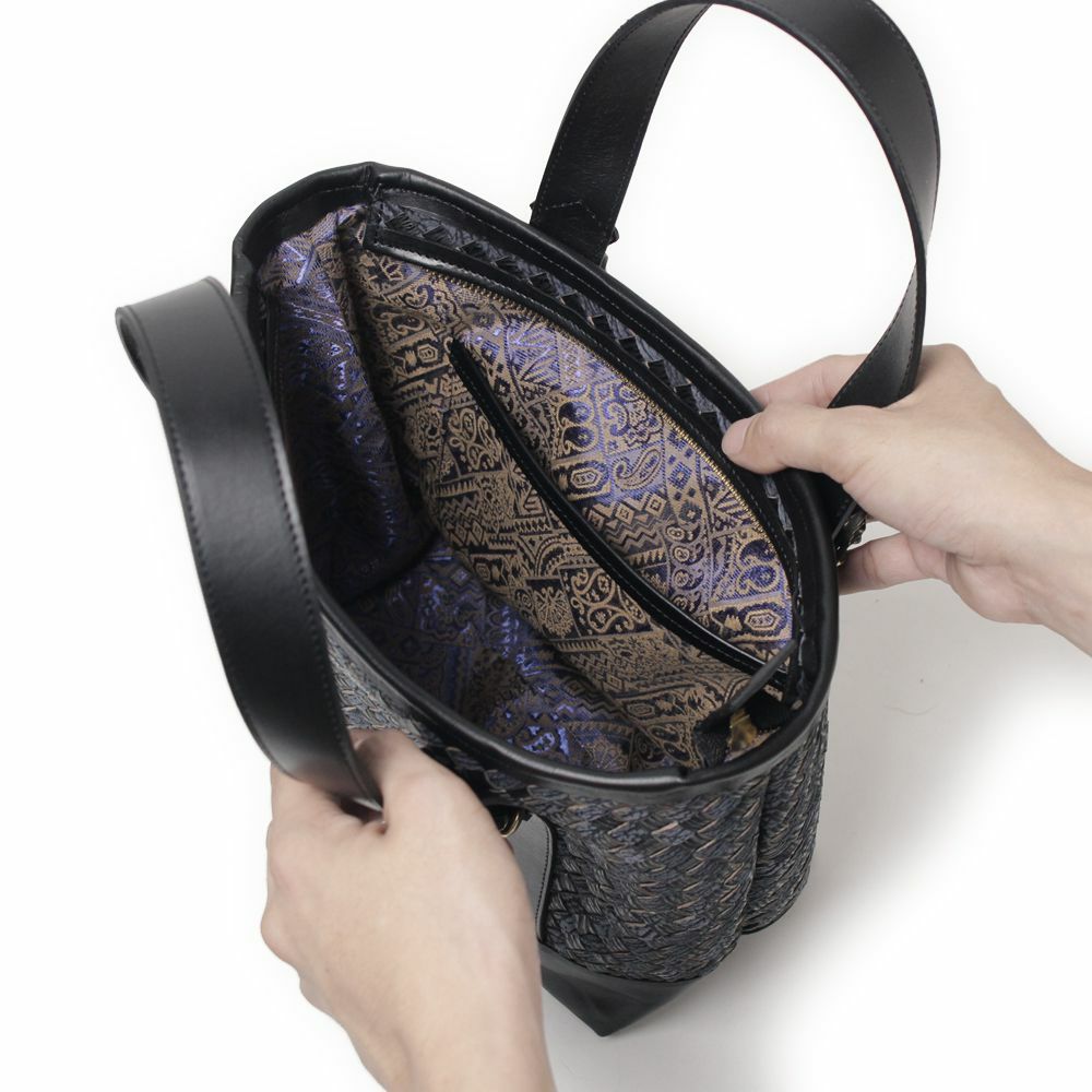 レザーブランドS'FACTORY「BURNOUTミニトート バッグ シャークメッシュ（サメ革）」商品画像