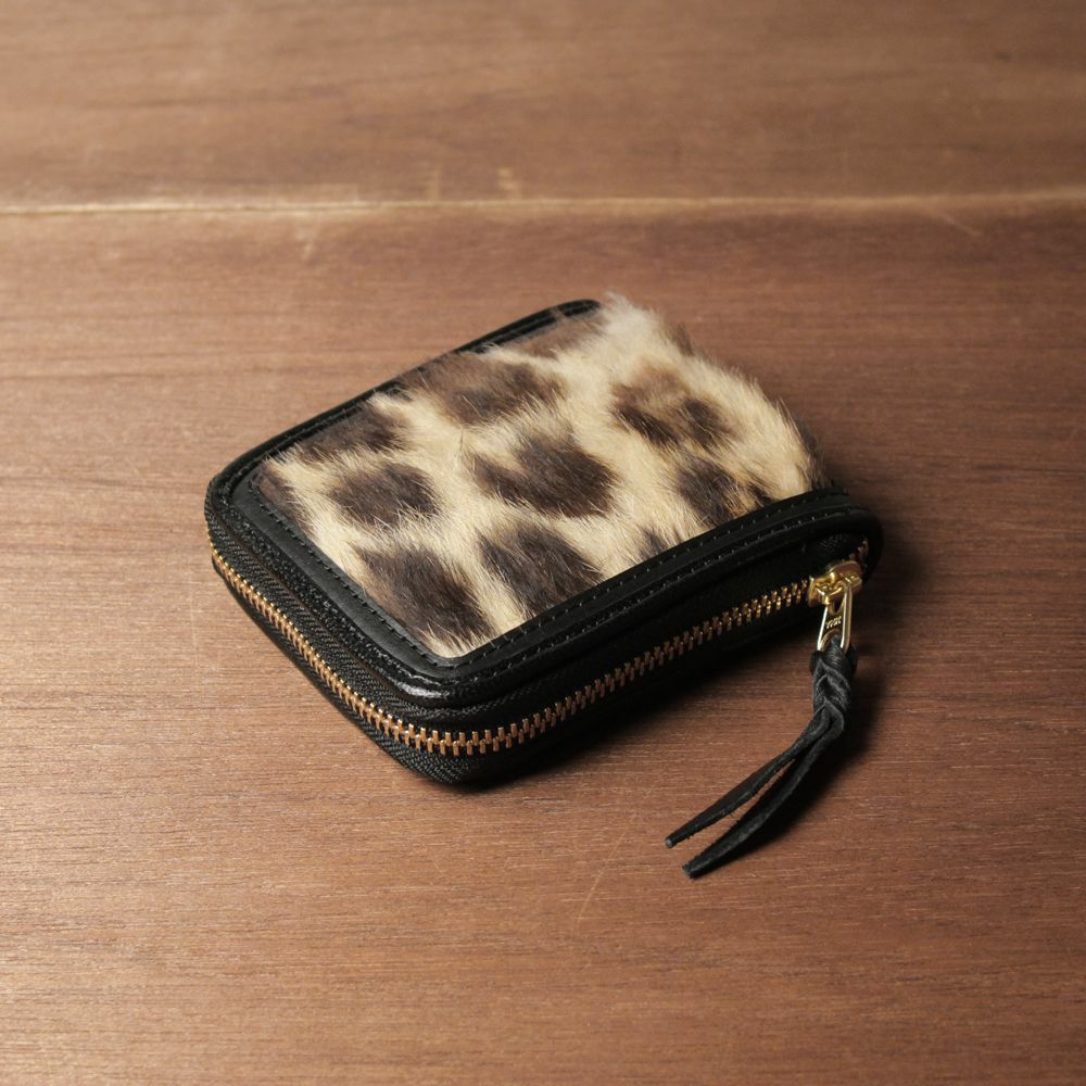 レザーブランド S'FACTORY「プレミアムショートウォレット レオパード(ヒョウ毛皮)」商品画像