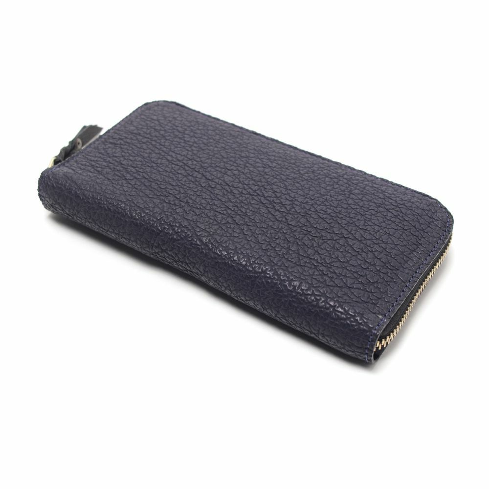 レザーブランドS'FACTORY「スリムファスナー ロング ウォレット シャーク ネイビー」商品画像