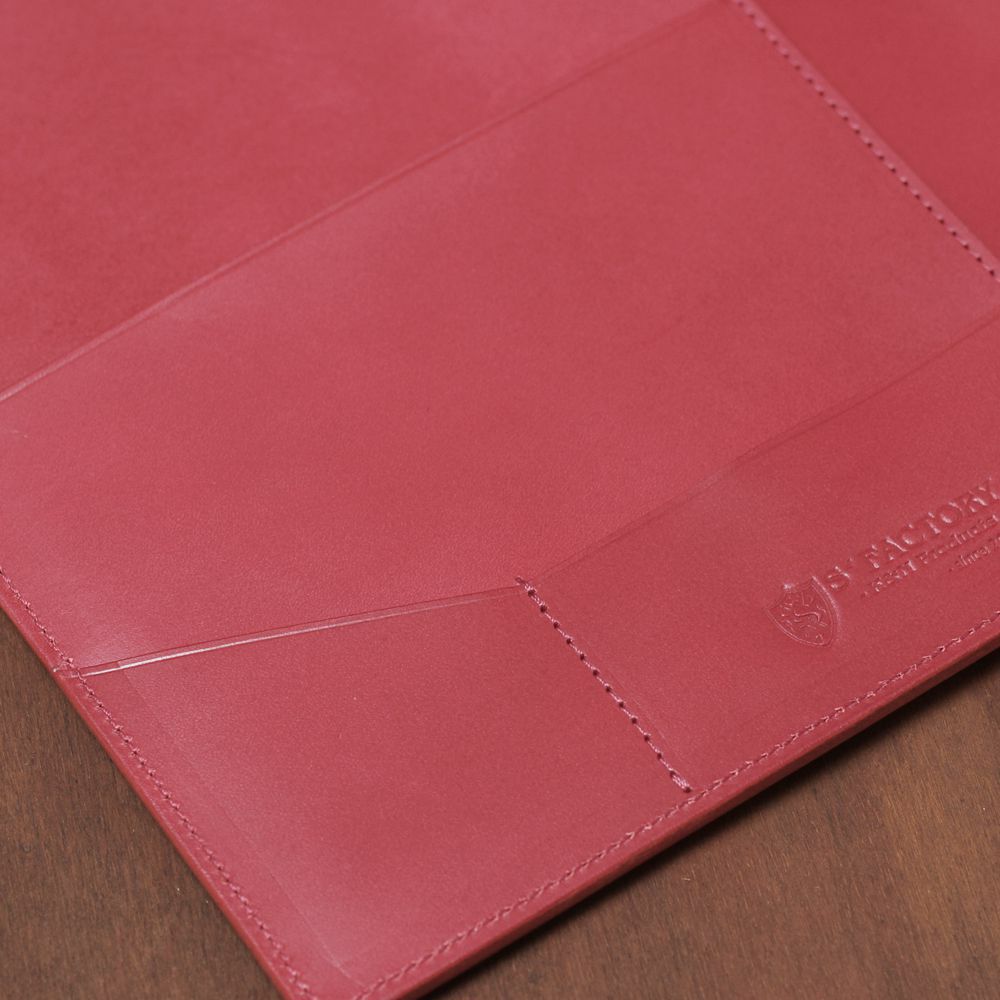 A4 レザーバインダー カウレザー レッド（牛革）│メンズ革小物通販 S