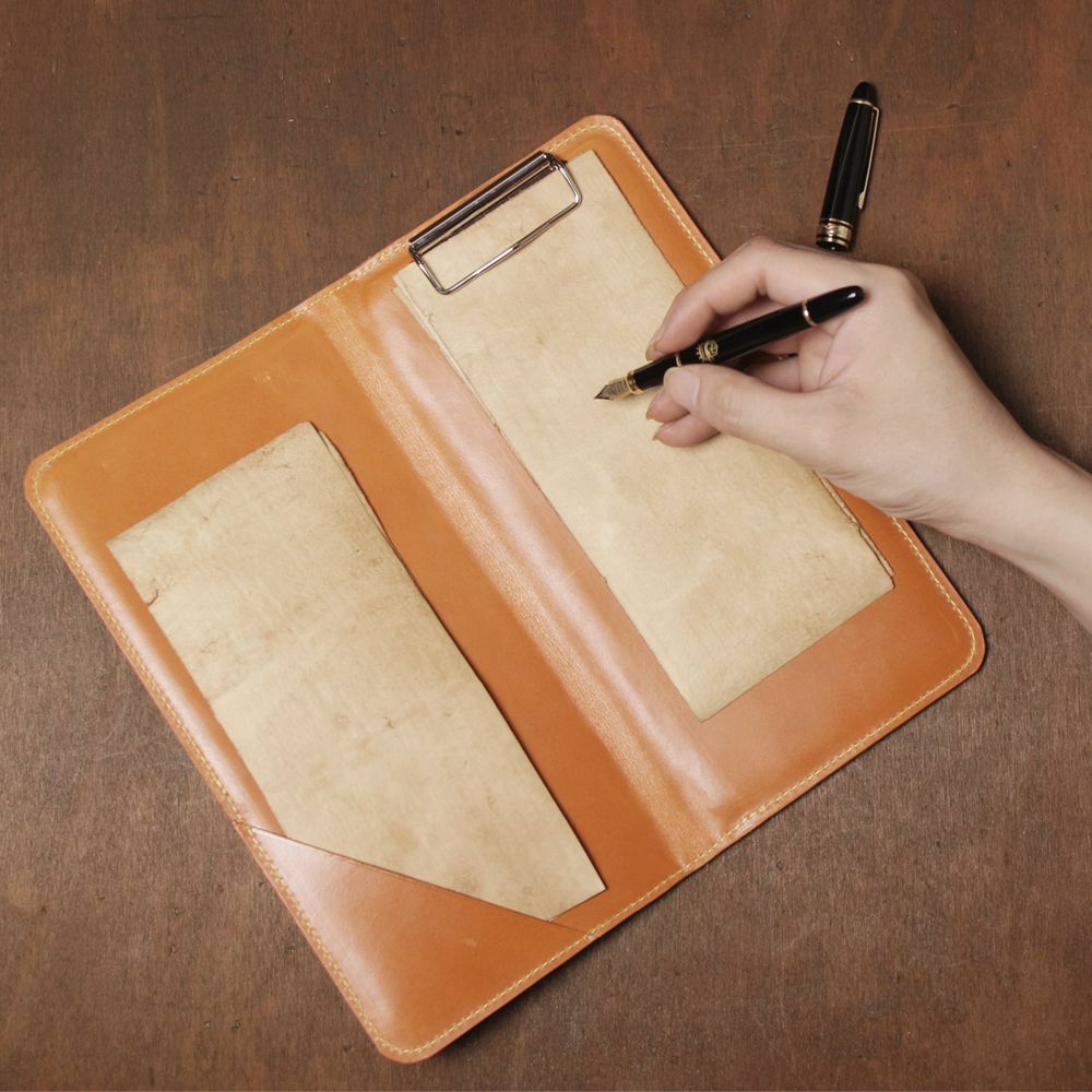 S'FACTORY「伝票サイズ レザーバインダー キャメル（牛革）」商品画像
