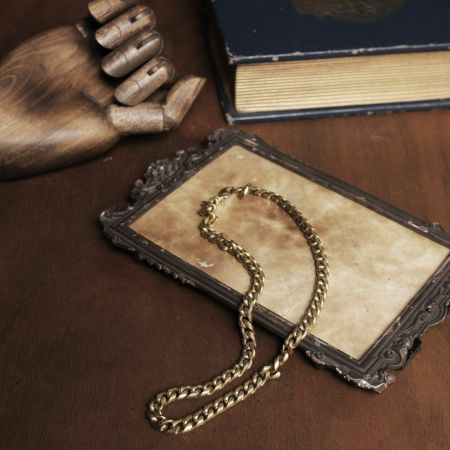 60cm、70cm 真鍮 ネックレスチェーン No5.キューバリンク│メンズ革