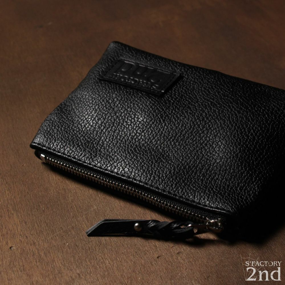 Mサイズポーチ ブラック カウレザー（牛革）