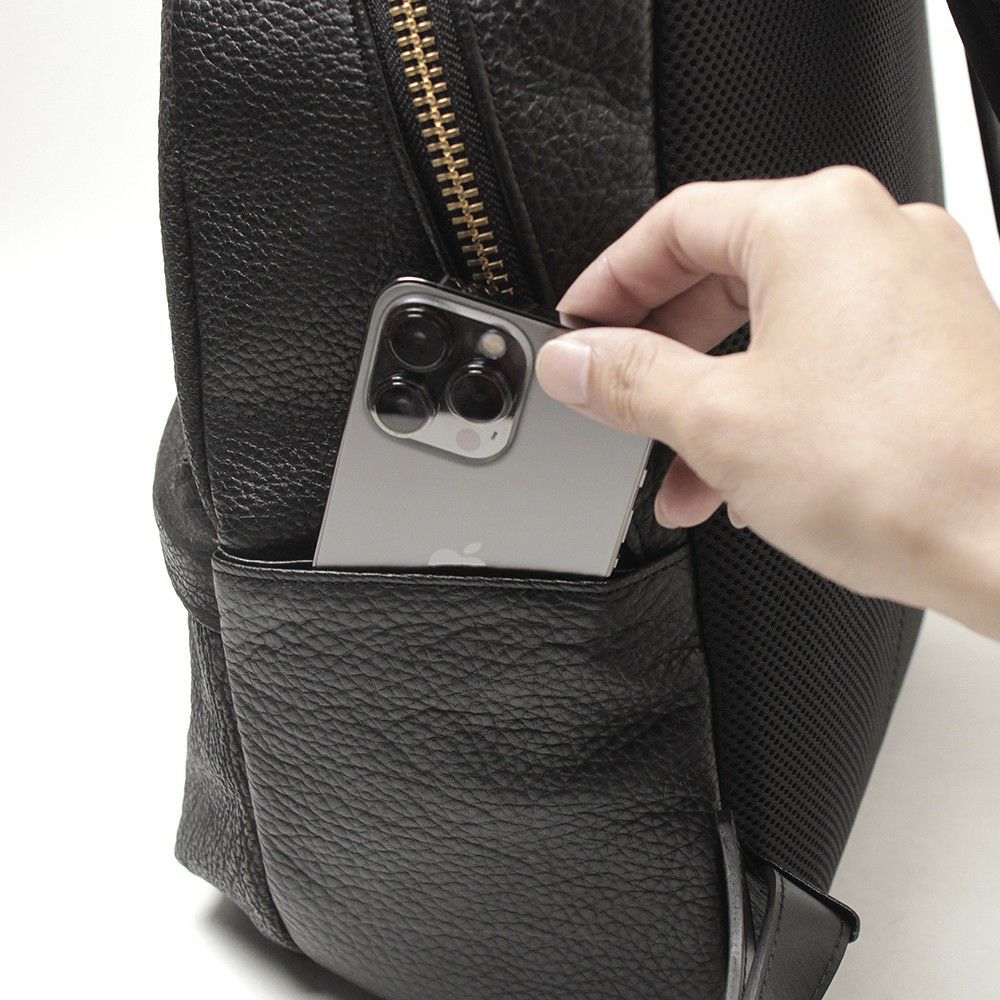 リュック バックパック デイパック｜レザーリュックサック ブラック シャーク(サメ革)