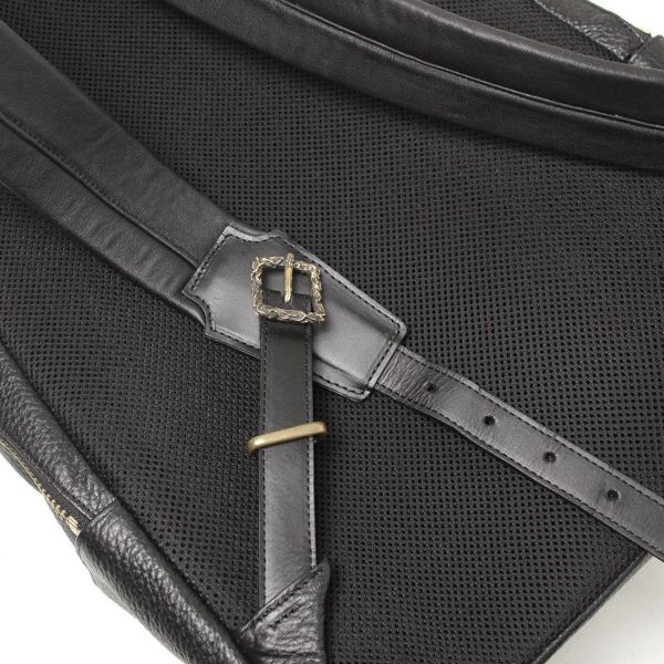 リュック バックパック デイパック｜レザーリュックサック ブラック シャーク(サメ革)