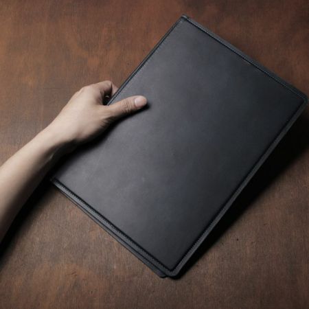A4 レザーバインダー カウレザー ネイビー（牛革）│メンズ革