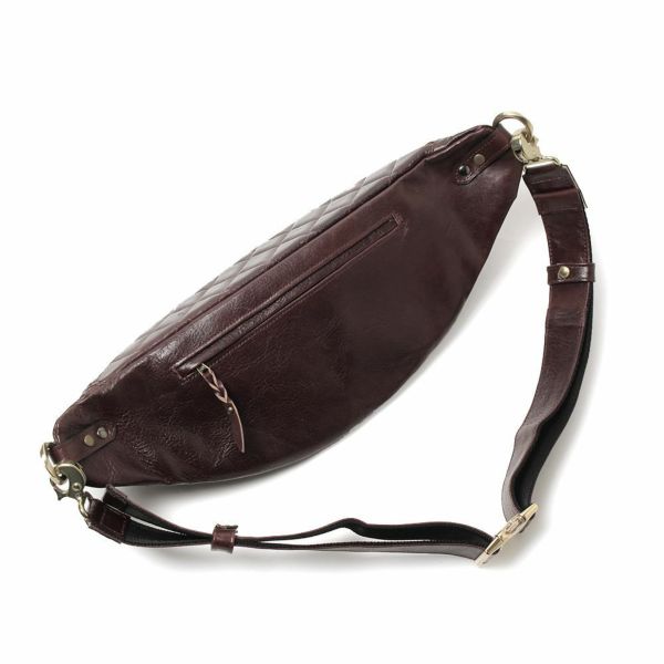 キルティング ボディバッグ ボルドー イタリアンレザー