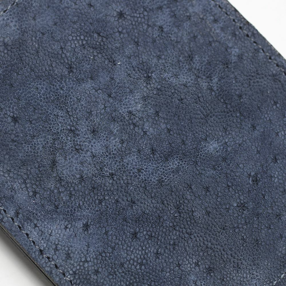 1点限定 L字ファスナー マネークリップ コインケース付き 藍染 エレファント（ゾウ革）