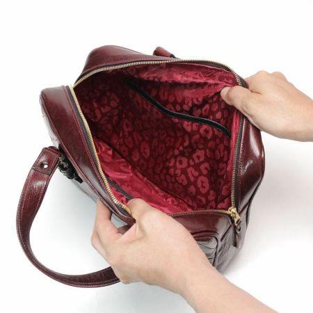 キルティングブリーフケース 小 ボルドー イタリアンレザー（牛革